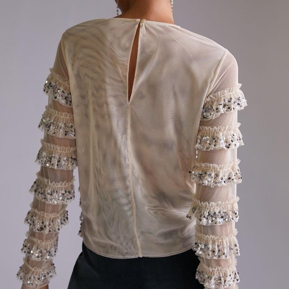 Let Me Be Sequined Tulle Blouse - Picture 3 of 4